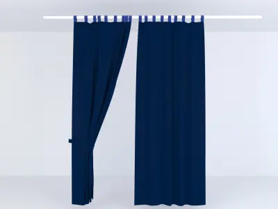Double sided tape curtains 3D model