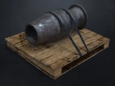 SUBD - Low Poly Loaded Industrial Pallet Prop Low-poly 3D model