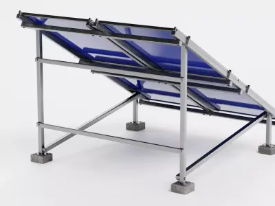 Solar Panel Set V2 - Polycrystalline Photovoltaic Array 3D model