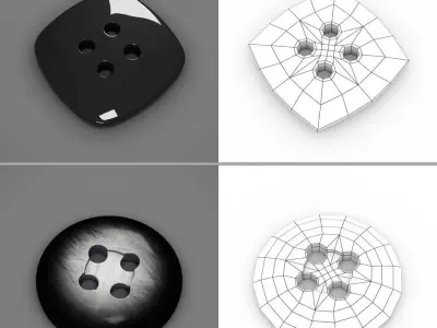 Button Pack Black and White 3D model