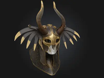 The Horned Sentinel  Silent Watcher of War and Wilderness 3D model