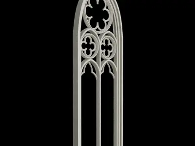 Gothic window 4k PBR low-poly Low-poly 3D model