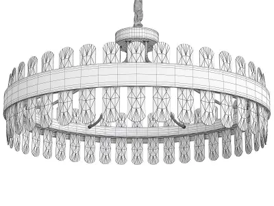 Sticks gold chandelier Low-poly 3D model