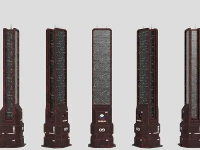 SciFi Cyberpunk Building 09 Low-poly 3D model