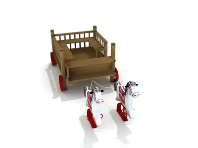 Kids Game Play Equipment 021 Rocking Horse Fiacre 3D model