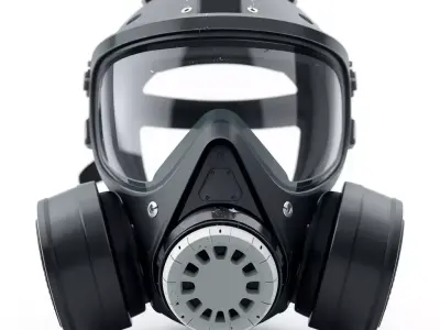 Modern Tactical Gas Mask Model Low-poly 3D model