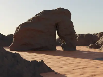 Realistic 3D Model of Elephant Rock Jabal Al Fil in KSA 3D model