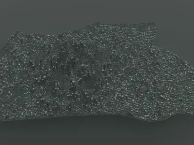 Foggy City Low-poly 3D model