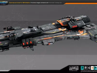 Federation Destroyer K4 Low-poly 3D model