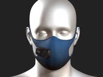 Gas mask protection futuristic fabric safety  Low-poly 3D model