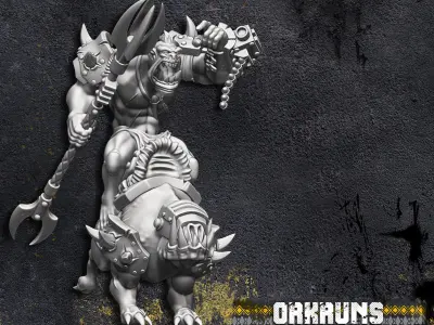 Orkruns miniature of demon on horse 3D model