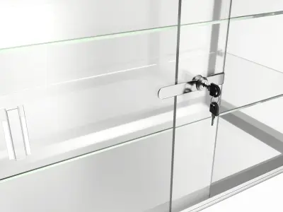 Shop two level counter top glass showcase 3D model