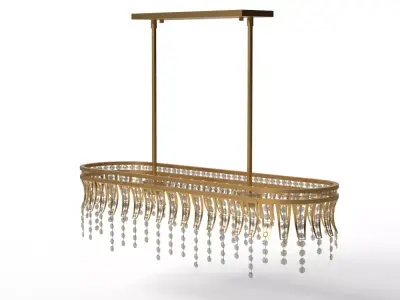 Fantania Wide Light Linear Chandelier Low-poly 3D model