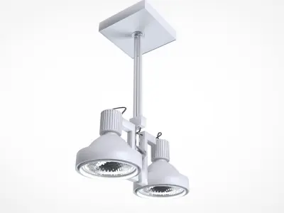 Double Ceiling Lamp 09 Low-poly 3D model