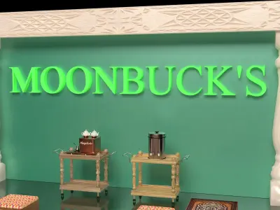 Moonbucks Cafe House 4K 3D model