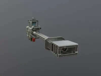 Sci Fi LowPoly model of a heavy anti-materiel sniper rifle  Low-poly 3D model