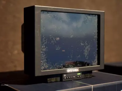 Retro CRT TV 1990s game ready pbr lofi Low-poly 3D model