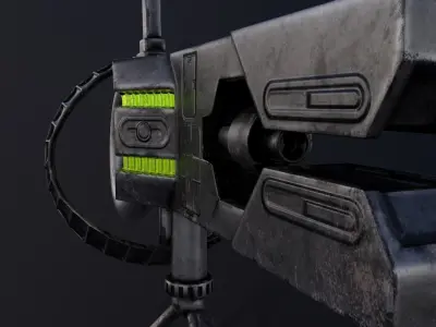 Sci-Fi Machine Gun Low-poly 3D model