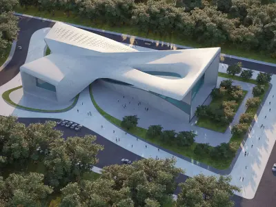 Futuristic building 02 3D model