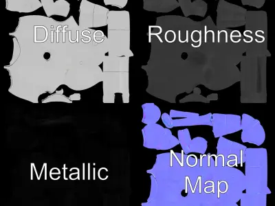 Simple Blank Base Model Rigged and Animated Low-poly 3D model