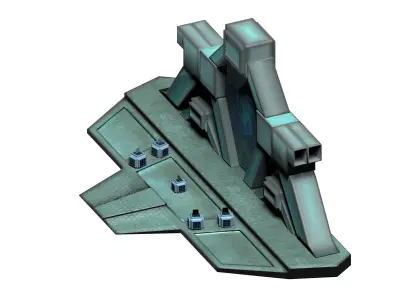 Lowpoly stargate game asset door Low-poly 3D model