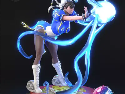ChunLi Street Fighter Statue Figurine stl printable 3D print model