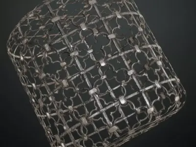 Silver Rust Metal Iron Guard Transparent PBR Seamless Texture