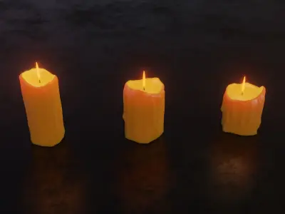 Melted Candles 3D model