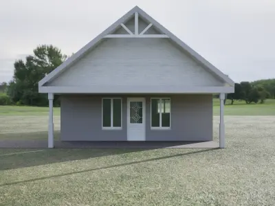 Contemporary Sleek House Low-poly 3D model