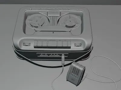 Vintage portable reel to reel tape recorder  3D model