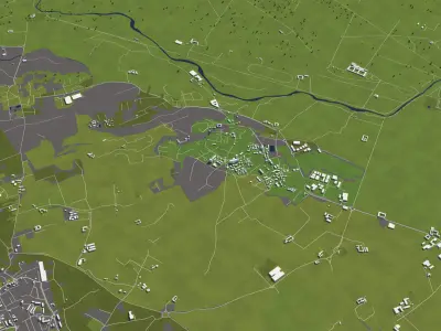 Turin Italy 50x50km 3D City Map 3D model