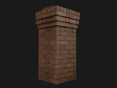 Brick Mailbox Low-poly 3D model