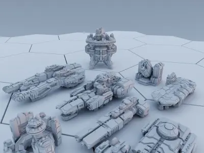 Twilight Imperium Over 150 Unique Ships for 17 factions - Bundle 3D print model