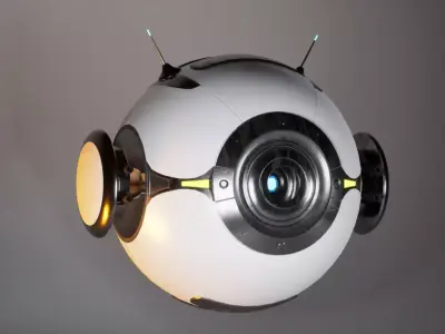 Sci-Fi Spherical Drone Low-poly 3D model