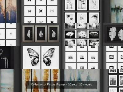 Collection of Picture Frames - 20 sets 3D Model Pack 9
