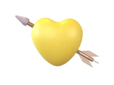 Heart With Arrow v1 009 Low-poly 3D model