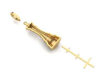 Chess king pendant 3D print model 3D print model