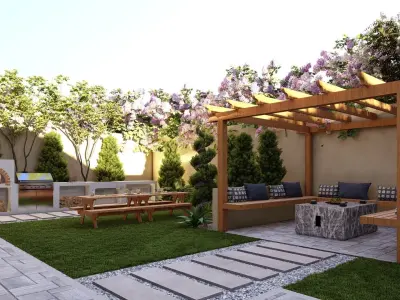  3D Exterior Scene 3D model design garden and landscape 3D model 7