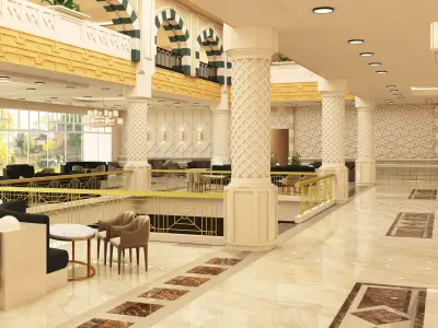 arabic hotel lobby 3D model
