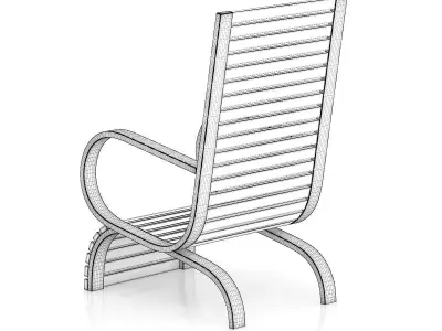 Wooden Armchair 3D model