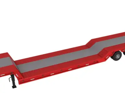 Low Loader Semi Trailer 3D model