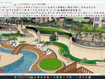 Beautiful lake pool area 3D model
