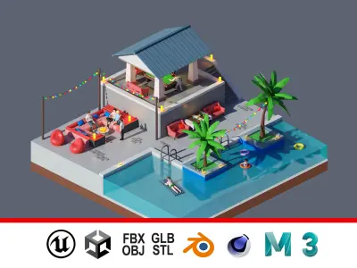 land 7A Low-poly 3D model