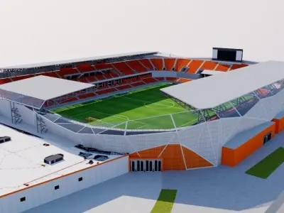 BBVA Compass Stadium - Houston Low-poly 3D model