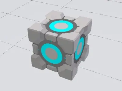 Portal Cube Low-poly 3D model