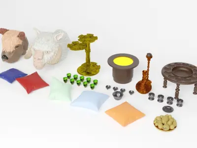 Jabbas Throne Room - Set 5a - Trophy room Attributes 1-12 scale 3D print model