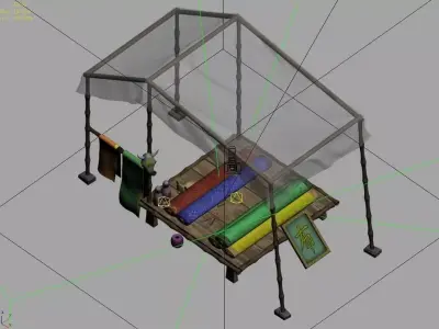 Beijing City Street - cloth stalls 3D model