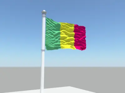 Mali flag 3D model