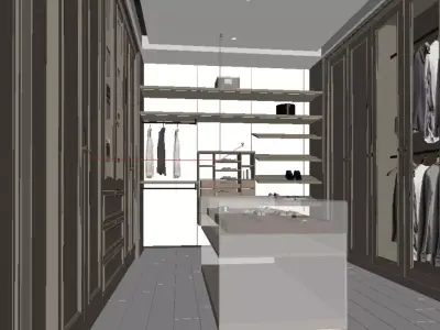 French dressing room 3D model