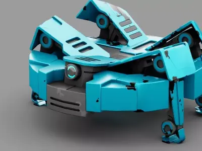 Spy robot rigged - animated 3D model